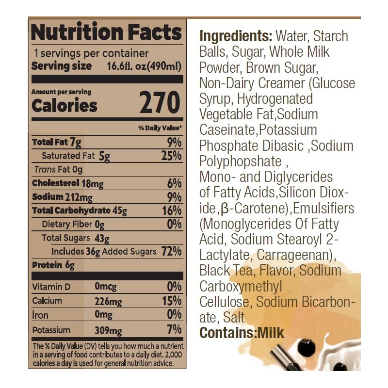 (Pack of 12) INOTEA Bubble Tea Brown Sugar Flavor. Ready