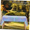 jojofuny 4pcs Holographic Foil Tablecloths Iridescent Plastic Rectangle Covers for