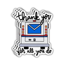 LUDIMSTI 3Pcs - Thank You for All You Do Mailbox Sticker, Thank You Postal Workers, Mail Carrier Waterproof Vinyl Stickers 3 Inches