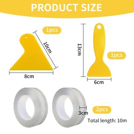 2 Rolls Of Kitchen Waterproof Stickers And 2 Pieces Of Scraper, Car Edge Protection, Transparent Paint Protection Film, Car Paint Protection Film, Car Corner Protection, Paint Protection Film.