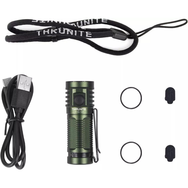ThruNite T1S V2 Magnetic C Rechargeable Flashlight, 1212 Lumen, green