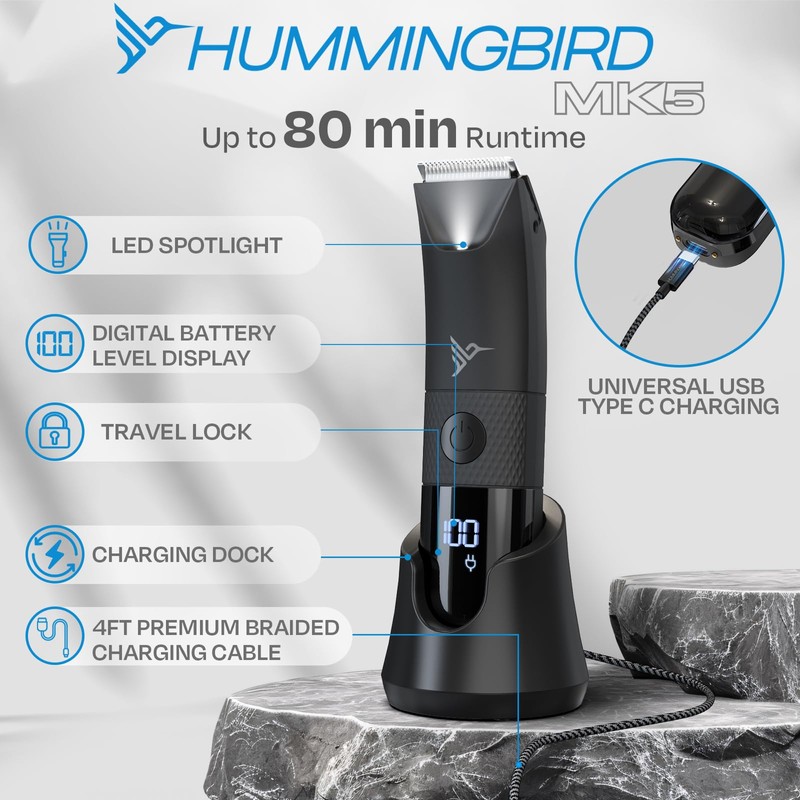 HUMMINGBIRD MK5 Pubic Hair Trimmer for Men – Ceramic Blade,