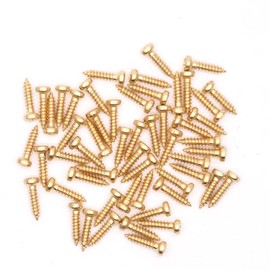 Tuning Peg Tuning Key Screws Machine Heads Guitar Tuner Mounting Screws for Electric/Acoustic Guitar Bass 11 x 2 mm 50 Pack (Gold)