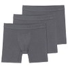 Terramar Men's Silkskins 6" Boxer Briefs 3-Pack Underwear, Grey, Medium
