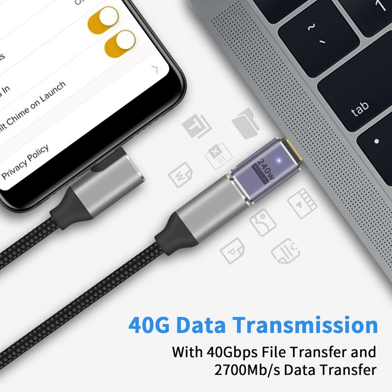 Poyiccot USB C Extension Adapter 240W, USB Type C Extension