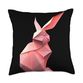 Origami Master Folding Paper Craft Origami Rabbit Bunny Japanese Art Paper Folding Artist Throw Pillow, 18x18, Multicolor