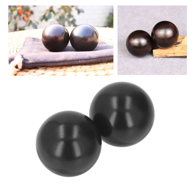 2pcs Hand Massage Ball Palm Relaxing Free Rotating Wooden Acupoint