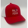 Faith Over Fear Embroidered Trucker Hat:_Grey & Black