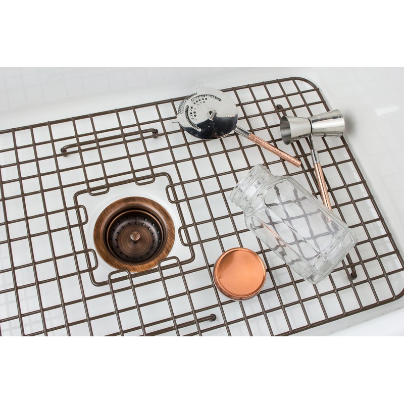 SinkSense Wren 27" x 15" Kitchen Sink Bottom Grid, Antique