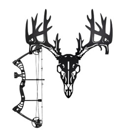 Deer Skull Wall Mount & Bow Rack – Iron Archery Bow Holder for Hunting Decor, Compact Rustic Wall Hanger