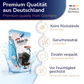 Descaling Tablets for Fully Automatic Coffee Machines and Coffee Machines – 20 Tabs – Compatible with Jura, Siemens EQ Series, Bosch, Miele, Melitta, Krups, Tassimo and much more "Made in Germany"