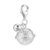 925 Sterling Silver Floral Bell Clip On Charm Lobster Clasp