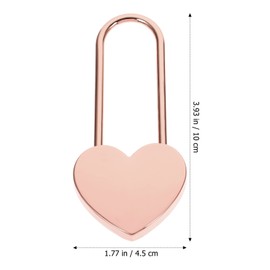 Uonlytech Heart Padlock with Key Small Lock for Jewelry Box Diary Luggage Suitcase Backpack Lock Rose Gold Compact Travel Accessory