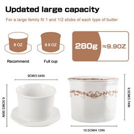 Butterglocke Keramik, 250g Französische Butterdose, Butterdose Wassergekühlt mit Keramikmesser, Französische Butterglocke 250g, Französische Wasserbutterdose 250g, Weihnachtsgeschenk für die Küche