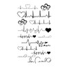 MapofBeauty 2 pcs Black Heartbeat Prints Temporary Waterproof Tattoo Sticker