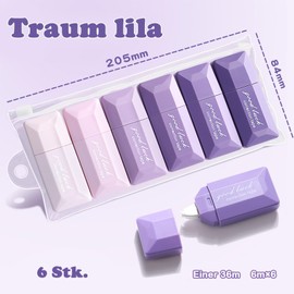 EUDUQ Morandi Correction Tape Set of 12 6 m x 5 mm Colour Gradient Colours Correction Tape Set Cute Mini Correction Tape with Protective Cap, Mini Correction Tape for School Supplies and Offices