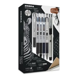 Zebra Stainless Steel Set Bolígrafos Y Portaminas De Acero Multicolor                                                                                 