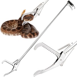 Mezchi 60'' Foldable Snake Grabber Tool Heavy Duty, Professional Snake Tongs with Lock, Long Snake Stick, Snake Catcher Grabber for Rattlesnake, Reptile