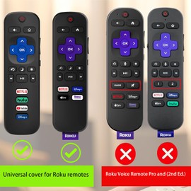 2Pack Cover for Roku Stick Remote, Case Compatible with Hisense TV Controller, Silicone Sleeve for TCL Smart TV Control Holder Glow in The Dark Green Blue