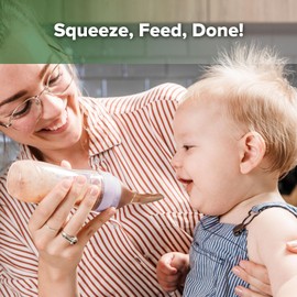 Haakaa Silicone Baby Food Dispensing Spoon Feeder 4oz - Infant Squeeze Cereal Feeder, Feed Bottle for Puree, Solid Baby Food, BPA Free, 4m+ Babies – Lavender