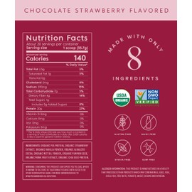 Truvani Vegan Pea Protein Powder | Chocolate Strawberry | 20g Organic Plant Based Protein | 20 Servings | Keto | Gluten & Dairy Free | Low Carb | No Added Sugar