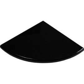 Tenedos Premium Quality Absolute Black Granite Bathroom Corner Shower Shelf Tile Both Side Polished 9 inch Maintenance Free, Stain Resistant (1)