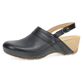 Dansko Tammy Stylish Heel-Strap Mule Clog for Women - Cushioned PU Footbed for All-Day Support and Long-Lasting Wear Black 7.5-8 M US