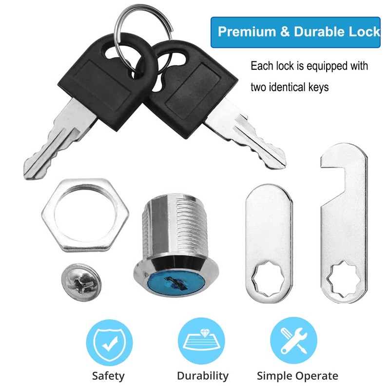 Litensh 4PCS 5/8 Inch Security Mailbox Lock, 16mm Letter Post