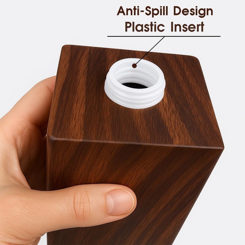 AUSAULAC 400ml Solid Wood Soap Dispenser for Bathroom,Kitchen –Wooden Refillable