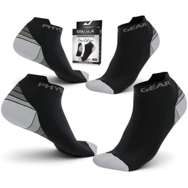 Physix Gear Plantar Fasciitis Compression Socks for Women & Men, Ankle Compression Socks, Arch Support Socks, Compression Foot Socks, Running Compression Socks, Travel Socks, Socks, Black/Grey, S/M