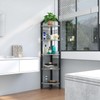 YMYNY 5-Tier Corner Shelf, Freestanding Corner Bookcase with 6 Wooden