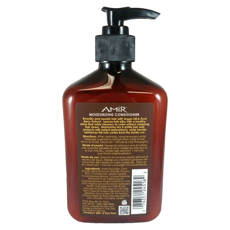 Amir Argan Oil Moisturizing Conditioner, 12 Fl. Oz.