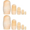 2 Sets Unpainted Nesting Dolls Blank Russian Nesting Dolls Personalize