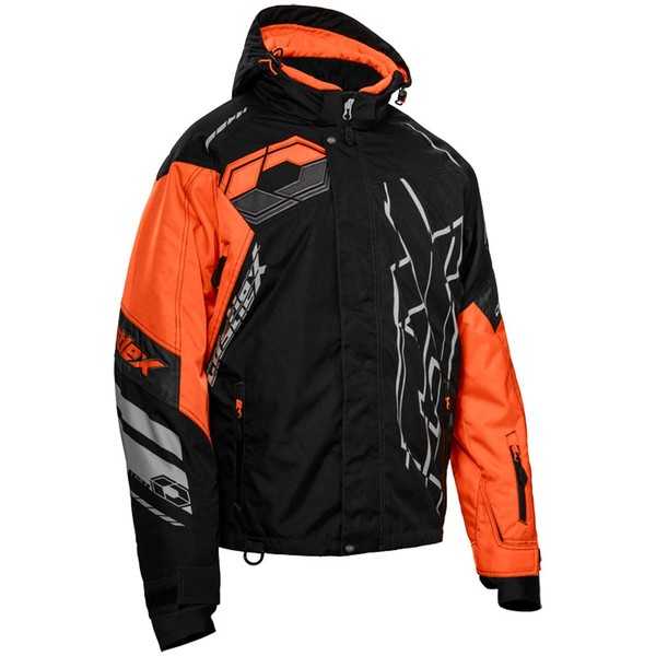 Castle X Men's Code Jacket in Black/Orange/Silver Size XL