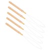 Hair Extension Loop Needle Kit 5Pcs Beaderwooden Handle Tool Wooden