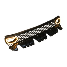 LONGKEES Grille Compatible With 2015 2016 2017 2018 2019 2020 2021 2022 Dodge Charger SRT/Scat Pack, Front Black Bumper Grille Grill With Led Lights