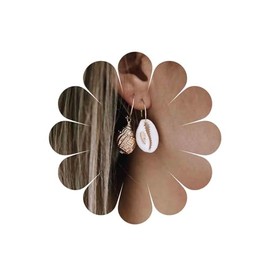 Allereya Vintage Cowrie Drop Earrings Shell Conch Dangle Earrings Cowrie Shell Dangling Earrings Gold Conch Huggie Earrings Jewelry for Women and Girls