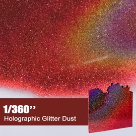 Renfio Holographic Dust, Red Holographic Glitter, 1/360'' Diamond Dust Glitter for Crafts, 1.94oz/55g Fine Glitter for Resin Brushed on Resin Molds, Tumbler, Slime, Christmas Glitter - Wine Red