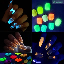 Croitout UV Gel Nail Polish Set, Shellac Nail Gel Polish Colours Set, Sock Off Gel Nail Polishes Set, Glow in the Dark Neon Gel Polish Kit for Home DIY Manicure Nail Salon 6 x 7.3ml