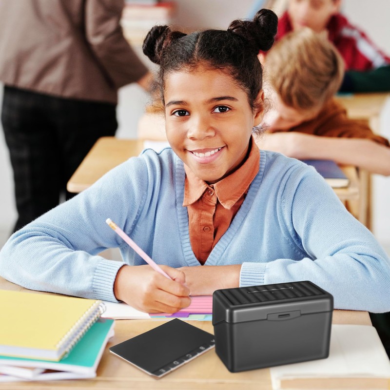 DIYEAH Index Card Box Set Flash Card Organizer Box with