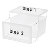 IRIS USA Stackable Shoe Display Box with Flip Up Door,