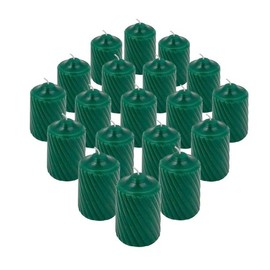 Generic 15 Hour Lightly Scented Votive Candles with a Textured Surface 19 Candles Per Box Made in The USA (Green/Pine Scent)