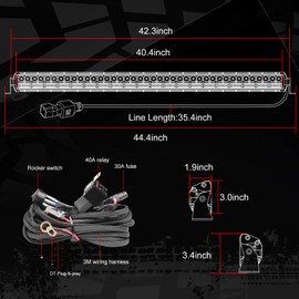 Auto Power Plus 40 Inch LED Light Bar, 540W Dual Row LED Bar with Wiring Harness Off Road Driving Light Spot Flood Combo LED Work Light Waterproof Fog Lamps for Offroad Truck ATV UTV SUV Ford Boat