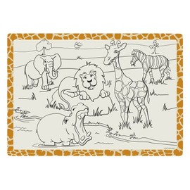 Hoffmaster 310690 Paper 2 Sided Kids Placemat, 14" Length x 9-3/4" Width, Jungle Fun (Case of 1000)