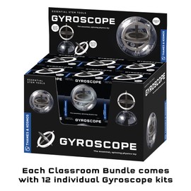 The Thames & Kosmos Gyroscope Essential STEM Tool Classroom Bundle | 12 Individually Packaged Gyroscopes - Classic Scientific Device, Fresh Fundamental Physics Experiments