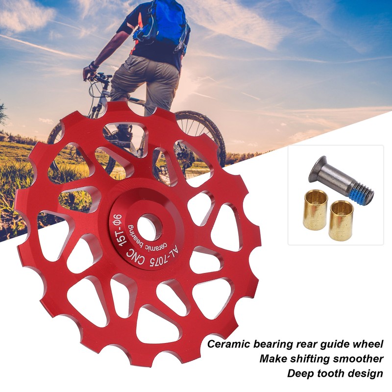 LeBycle Universal 15T Mountain Bicycle Rear Derailleur Ceramic Bearing Guide
