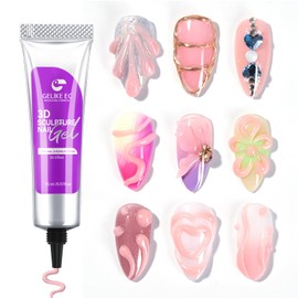 Gelike ec 3D Sculpture Nail Gel - Pink Multifunctional Rhinestone Nail Gel 3D Gel Nail Art for Nail Charms Nail Design Sculpting Nail Decoration Manicure Nail Modeling DIY at home