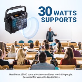 WinBridge Wireless Voice Amplifier for Teachers, 30W Portable PA System with UHF Headset Microphone & Bluetooth Speaker, for Classroom, Fitness Instructors, Public Speaking, TWS, FM, Recording, H5