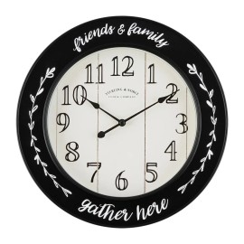 Sterling & Noble 11.5" Round Wall Clock Friends & Family Shiplap Farmhouse NEW!