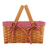 Yesland Picnic Basket, Natural Woven Basket with Double Folding Handles,